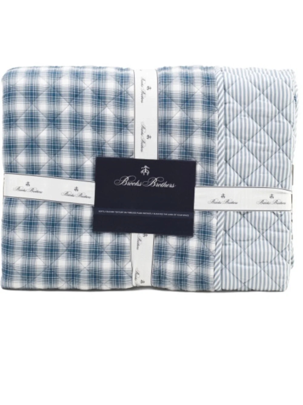 Brooks Brothers Reversible Plaid & Stripe Quilt Set